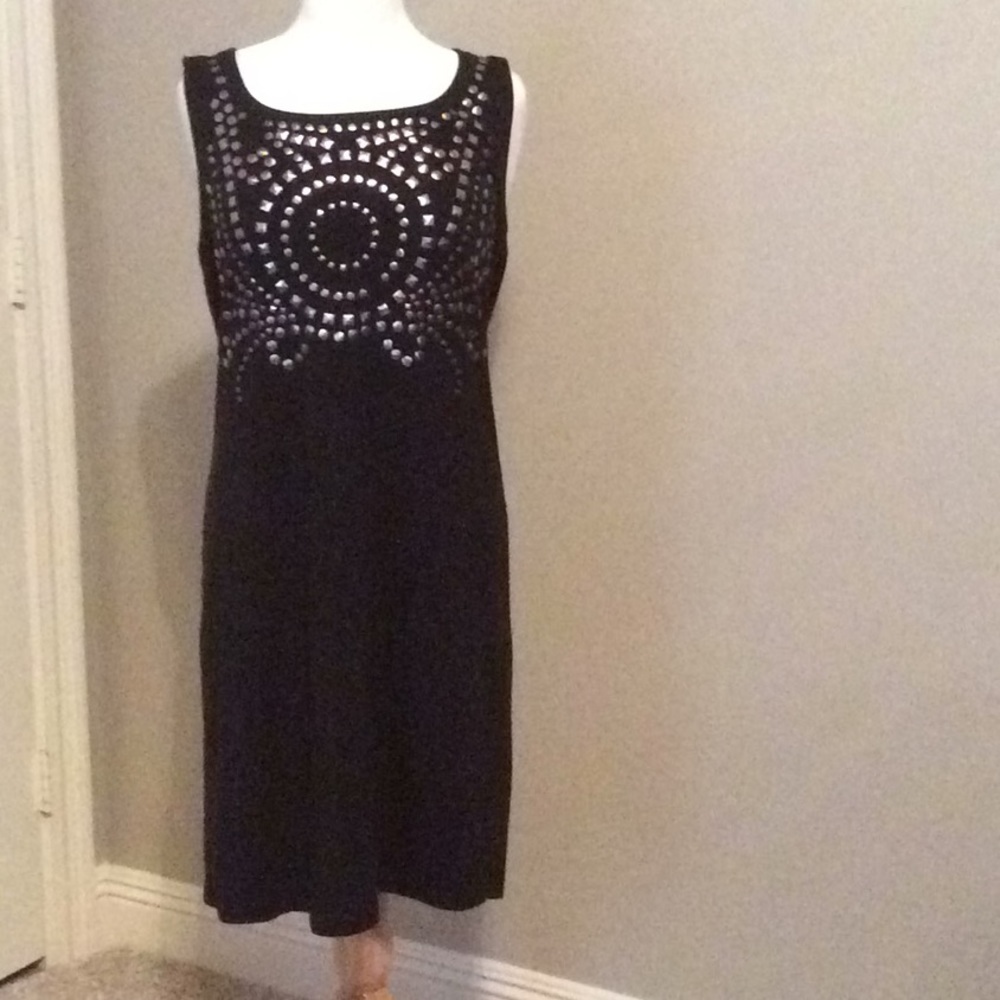 EUC- Black dress with silver stud embellishment